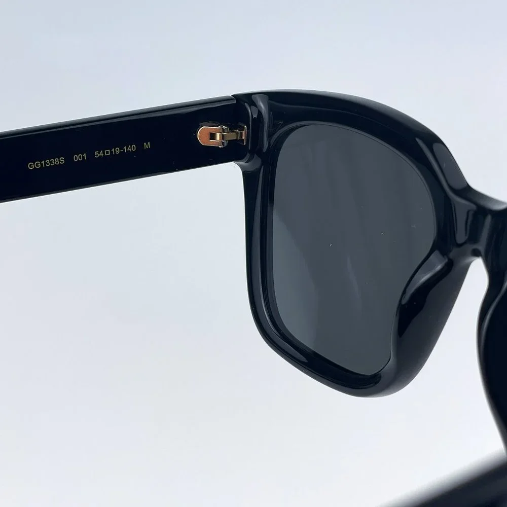 Gucci GG1338S 001 Sunglasses Black Green Grey Square Women